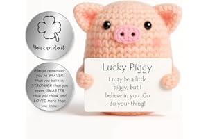 Tixlux Pocket Hug Lucky Piggy, Creative Knitted Wool Mini Pig Doll and Small Hug Lucky Charm, Encouragement Gift, Get Well Soon Gift, Lucky Charm Exam Gift, Teacher Gifts (Silver Ⅰ)