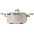 WILSON Oak Casserole with Lid and Marble Coating, Soft Touch Handle, Stew Pot Suitable for Gas, Electric, and Ceramic Stove Dutch Oven - 20cm – Cream