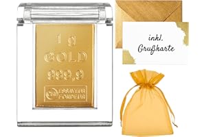 GOLDSTÜCKE24 Gold als Geschenk - Goldbarren 1g in hochwertiger Kapsel - Echtheitsgarantie - Feingold 999.9