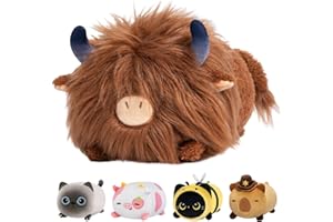 Mewaii Hochland Kuh Plüschkissen 20CM Weiches Kawaii Kuscheltier für Kinder,Niedliches Kuh Plüschtier,Perfektes Kuschelkissen und Geschenk