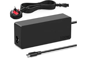 VUOHOEG 100W USB C Laptop Charger Power Adapter Compatible with Mac Book Pro/Air, Lenovo ThinkPad, Dell XPS, HP Chromebook X360, Huawei,Samsung ASUS Chromebook and all device with usb c port-UK Cord Cable