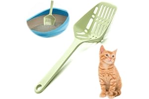 PETOPEDIA Strong Cat Litter Scoop Plastic Cat Litter Shovel Cat Poop Scoop Cat Litter Tray Scoop Handy Sand Sifter Poop Sieve Cleaning Tool Shovel Scoop Cat Scoop (Green, Medium)