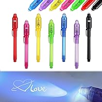 Stylo Espion à Encre Invisible Avec Lumière UV - Jeu Secret Pour Enfants