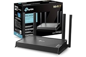 TP-Link Archer BE220 Dual-Band WiFi 7 Router,BE3600 EasyMesh WiFi Router with 4 Antennas,Seamless Extender Booster with 4K-QAM,Full Gigabit Ports,VPN Encryption,APP Control,Easy Setup