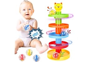 Kid Odyssey Ball Drop Toy, Learning Developmental Educational Preschool Toy, Ball Drop and Roll Ramp Game, Sensory Toy for Toddler Kids Boys Girls, for Birthday Christmas