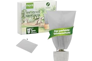 nuia Pflanzen Winterschutz groß außen, 180x120cm 70g/m² Winterschutz FüR Kübelpflanzen, reißfest, Frostschutz Winterflies, Pflanzenschutz Winter für Palmen & Olivenbaum