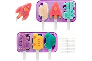 Nenkarn 2Pcs Silicone Popsicle Molds for Kids, Ice Lolly Moulds with Sticks, BPA Free Ice Cream Moulds Reusable Easy Release Ice Pop Maker, Food Grade Silicone Ice Pop Cream Molds (Purple)