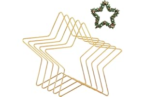 NYTGAH 5er-Pack Metallringe zum Basteln,Metall Stern mit 20 cm Durchmesser,Hängende Metallsterne Fenster Deko,Geeignet für Feiertagsdekorationen,Hochzeitsdekorationen,DIY-Traumfänger(Gold)