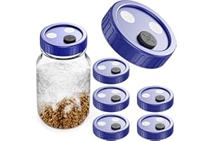 Mushroom Jar Liquid Culture Lid Wide Mouth Rejular Mouth Food Grade Plastic Grain Spawn Cultivation Mason Jar Lid with PTFE Membrane & Self Healing Injection Ports For Mushroom By ZHANXUBIO (70mm