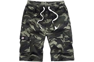 APTRO Mens Shorts Cargo Combat Casual Cotton Elastic Waist Shorts with Multi Pockets Summer Workwear CG01