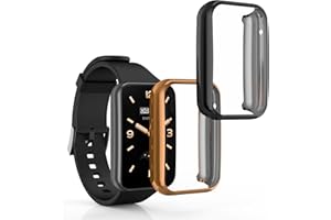 kwmobile 2 x etui kompatybilne z Xiaomi Mi Band 7 Pro - silikonowe etui ochronne zestaw czarny różowe złoto