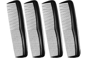 LIAMGUS 4 PCS Pocket Plastic Hair Combs Black Hair Combs Fine, Combs Fine and Standard Tooth Hair Cutting Comb, for Women Men Hairdressing Barber Salon Hair Care Tool (Black)