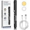 Pen Torch Rechargeable, RISEMART 1PCS Pen Light LED Pupil Gauge Pen Torches for Nurses & Doctors (Black)