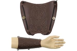 ‎JACKALOPE ARCHERY Jackalope Dragun - Shield - Armschutz, aus weichem Leder mit Ornament, Ausrüstung beim Bogenschießen