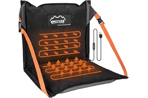 ONTYZZ Cojín Inflable Estadio con Respaldo 3 Posiciones Calefactado Asiento Estadio Sillas Plegables Calefactadas Exteriores para Playa, Kayak, Eventos Deportivos, Conciertos, Excursiones y Acampadas