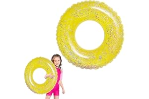 LUMOOM Schwimmring Aufblasbarer, Schwimmreifen mit Glitzer, Sommer Schwimming Ring für Pool Sandstrand Party, Pailletten Schwimmring ab 2 Jahre für Kinder und Jugendliche, Schwimmen im Strand