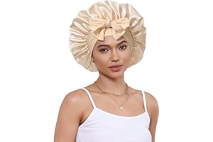 Coubeau Satin haarhaube Zum Schlafen-Bonnet Satin Schlafhaube Haare Schützen mit Gummizug für Damen und Mädchen