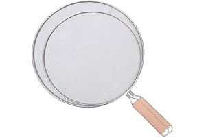 WAIBBU Écran Anti-Projections Graisse Couvercle Anti-Projections Poêle à Frire Projections De La Graisse Écran Poêle à Frire Couvercle Anti Éclaboussures Résistant Brûlures Inoxydable 21cm,25cm,2 Pièces