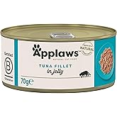 Applaws Natural Wet Cat Food, Tuna Fillet in Jelly 70 g Tin, (24 x 70 g Tins)