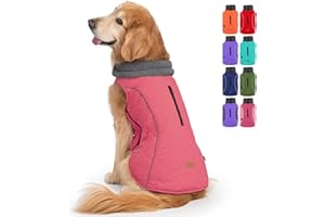 EMUST Dog Jackets for Winter, Cold Weather Coats for Dogs, Soft Winters Jackets for Medium Large Dogs, Winter Vest for Small Medium Large Dog, Pink, L