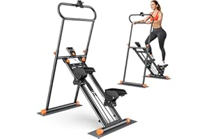 Fostoy Stair Stepper for Home Gym, Foldable Stepper Machine with Adjustable Resistance & Height, Stair Climber Exercise Steppers for Legs, Glutes & Core Workout, Home Office Fitness Equipment
