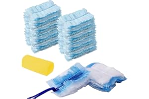 XTAIQD 20 PCS Flash Dust Magnet Refills,Disposable Duster Heads,Fluffy Duster Refills,Strong Electrostatic Dust Removal for Home & Car Cleaning,Manual Dust Refill Pack with 1 Handle 1 Dust Sponge