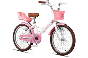 Glerc Sasha 12 14 16 20 Pulgadas Bicicleta Infantil para niñas de 2 a 12 años de Estilo Retro-Vintage con Asiento de Bicicleta para muñecas