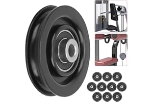 DAUERHAFT 10 Pièces Poulie de Câble de Gymnastique en Nylon cable pulley replacement Diamètre Extérieur 75 Mm / 90 Mm, Fixation de Machine de Câble de Poulie de Roue de Accessoires pour appareils d'exercice