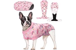 CuteBone Skulls Tuta di recupero per chirurgia canina e felina Tuta chirurgica monopezzo per cani e gatti femminili Maschile Previene che gli animali domestici lecchino le ferite SSF02M-IT