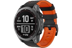 ISABAKE Leather Strap for Garmin EPIX/Fenix 6, 22mm QuickFit Watch Strap for Garmin MARQ, Fenix 7, Fenix 5, Approach S60