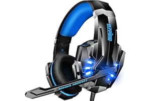 Ozeino Gaming Headset for Ps4 Ps5 3D Surround Sound Noise Cancelling Headphones with Microphone for PC Xbox One Switch with LED Light