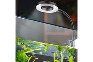 Pawfly 6 W LED Luce dell'acquario per vasche da 3,8 a 38 L Clip On Fish Tank Light Lampada dell'acquario mobile USB con spettro completo luci dimmerabili bianco blu rosso verde con timer