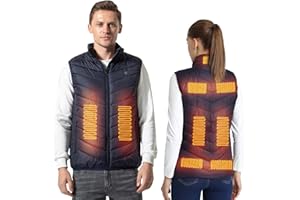 Armorget Gilet Chauffant, Réglage de la Température à 3 Niveaux avec 9/13/17 Zones de Chauffage, Gilet Chauffant Rechargeable par USB, Veste Chauffante Lavable Pour L'extérieur (Piles Exclues)