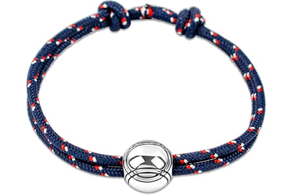 Ernestine - Bracelet pétanque acier inoxydable réglable - Idée cadeau pétanque homme femme - Bracelet sport bouliste - Cadeau Homme Noël anniversaire fête des pères - fête des grands-pères pétanque