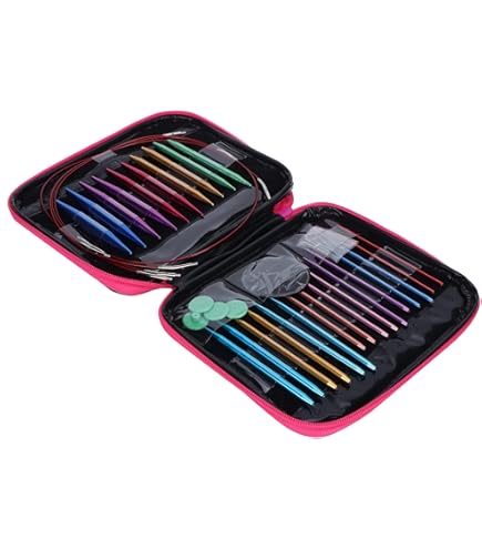 Set Aiguilles Bois Interchangeables 3-5mm Set Aiguilles à Tricoter Pony Flair Interchangeables - 5 Tailles 3-5mm Câbles Inclus Qualité Durable Forêts Gérées