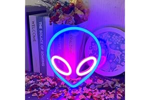 UExnkj-Y Alien Neon LED Neon Signs Bleu Rose Enseigne au Néon USB ou Alimenté par Batterie pour Décoration Murale Bar Club Chambre Fête Cadeaux de Garçon