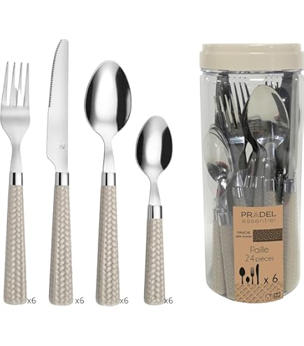 Laguiole Production - Set Di Posate Da Tavola In Acciaio Inox E ABS Per 6 Persone Massima Resistenza Lavabile In Lavastoviglie Manico Ergonomico 92953817