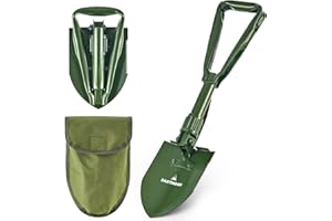 DARTMOOR Mini Pala Plegable Multifuncional de Alta Resistencia 46cm Pala Plegable de Supervivencia de Acero al Carbono Pala con Borde de Sierra para Supervivencia, Camping, Senderismo y Jardín