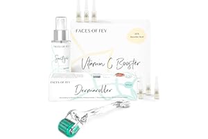 ‎FACES OF FEY FACES OF FEY Dermaroller - 192 ECHTE NADELN- professionelles Microneedling für zuhause - Nadelroller, Straffung & Modellierung (Pigmentflecken Set)