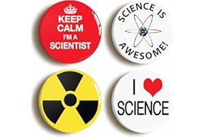 OZORATH SCIENTIST SCIENCE BADGE BUTTON PIN SET (Size is 1inch/25mm Diameter)