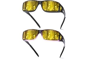 TJUTR Anti Glare Night Driving Glasses Fit Over Glasses for Men Women Polarised Night Vision Glasses Yellow Lens