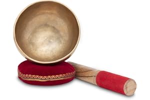 XDrum Omshanti ljudskål 10 cm komplett set – vikt: 300 g – handgjord i Indien – perfekt för meditations- och terapiändamål