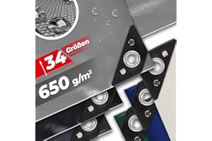 VENDOMNIA Abdeckplane mit Ösen – 3,99 €/m² - PVC, 650g/m2, wasserdicht, wetterfest, UV Schutz, Größenwahl, Farbwahl - verstärkten Kanten - Gewebeplane, Gartenplane, Schutzplane, Allzweckplane für LKW, Auto