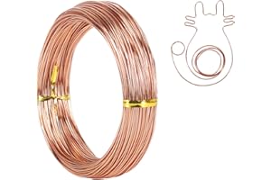 TENN WELL Alambre de aluminio para manualidades de calibre 18 de 1 mm, alambre de metal flexible de 165 pies para esculpir, modelo de bicicleta, fabricación de joyas, tejido y envoltura de alambre (cobre)