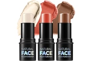 ‎XINYUNXIN Contour Stick mit Highlighter, Bronzer und Blush Shades, ein nicht fettender, wasserfester Contour Stick, der das Gesicht mühelos mit einer leichten Berührung konturiert (C, 3 Stück)