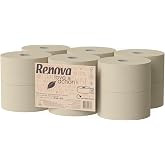 RENOVA Love &amp; Action Jumbo Toilet Paper, 12 Rolls, 2 Ply, 90 m | 12 Jumbo Love &amp; Action Rolls Recycled Kraft Paper FSC &amp; Ecol