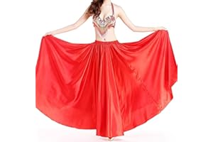 Baisdan Falda de satén para danza del vientre, disfraz de festival, falda larga