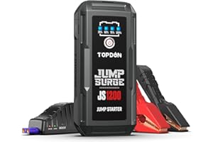 ‎TOPDON TOPDON Starthilfe Powerbank, JS1200 Starterbatterie 1200A Auto Booster Power Pack für bis zu 6.5L Benzin&4L Dieselmotoren, Kfz Jump Starter mit Starthilfekabel und Eingebaute LED, 10000mAh