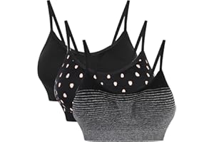 Vertvie Femme Soutien-Gorge de Sport Dentelle sans Armature Sexy Brassière Rembourré Push Up Lingerie Lace Bra Tank Top Bustier Confortable