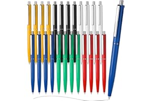 MOTIBACK Penne a Sfera Nere 12 Pezzi - Penna Metallica Premium con Clip Acciaio 1.0mm per Ufficio Scuola Regalo (6 colori, 24)